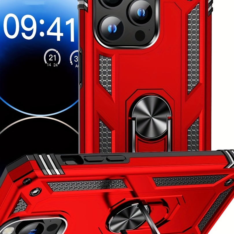 

Shockproof Protective Phone Cover Built-in Ring Stand For Iphone 15 14 13 12 11 Pro Max Plus