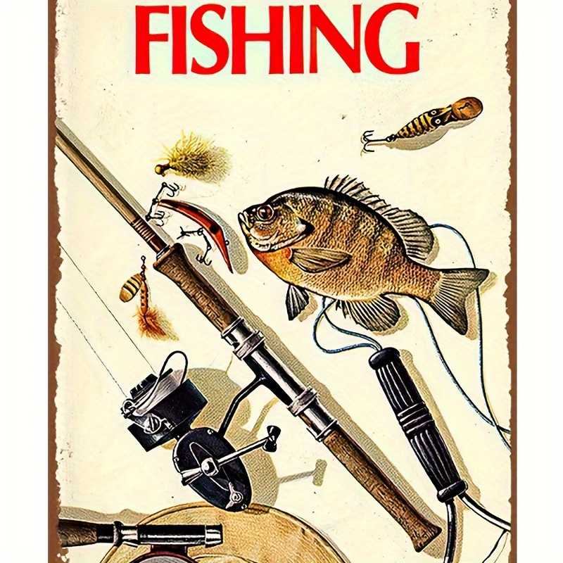 Fishing Vintage Tin Sign Fishing Retro Funny Metal Sign Home - Temu