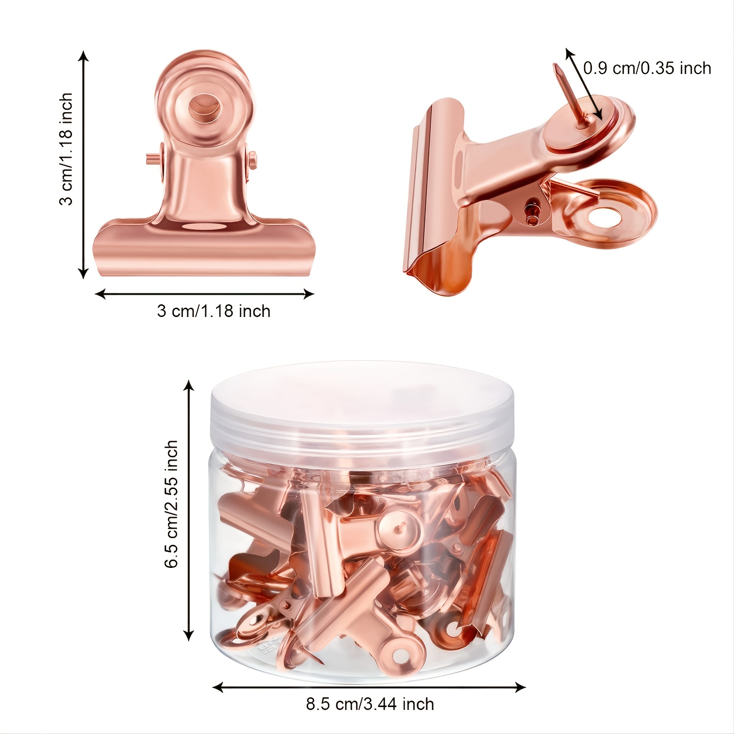 30pcs Rose Gold Push Pins: Secure Your Artworks, Photos & Documents on  Bulletin Boards & Cubicle Walls - No Holes Required!