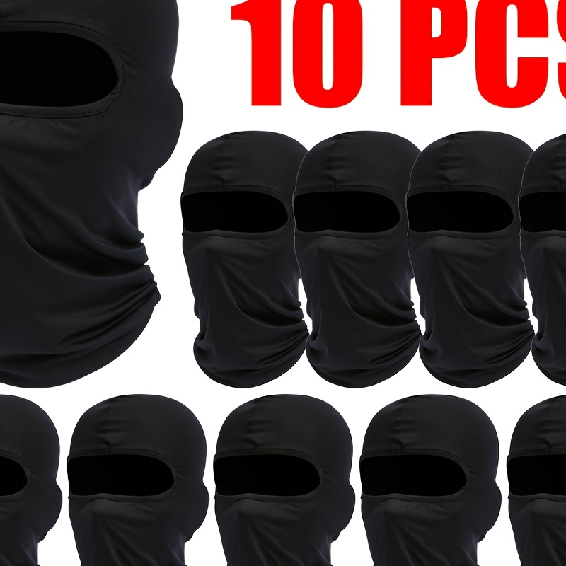 

10-pack Unisex Balaclavas, Ear Protection, Breathable, Moisture-wicking, Quick-dry, Summer Outdoor Gear For Hiking, Cycling, Fishing - Polyester Motorcycle Helmet Accessories