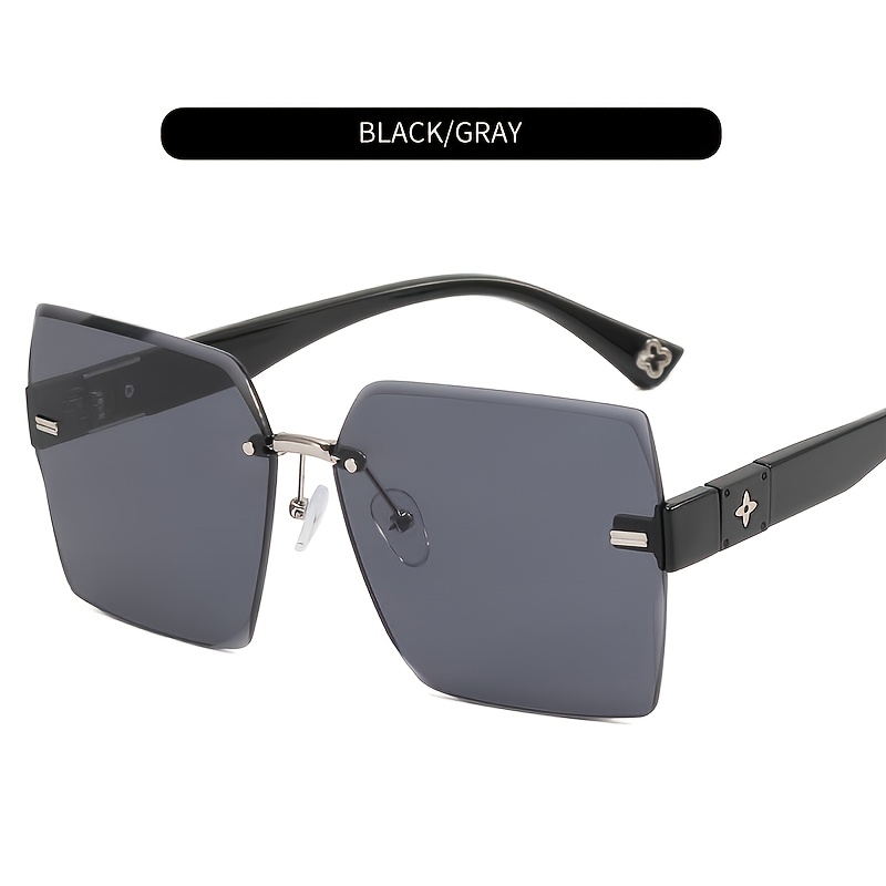 Multicolor Large Frame Women's Sunglasses Frameless Sunscreen With Case