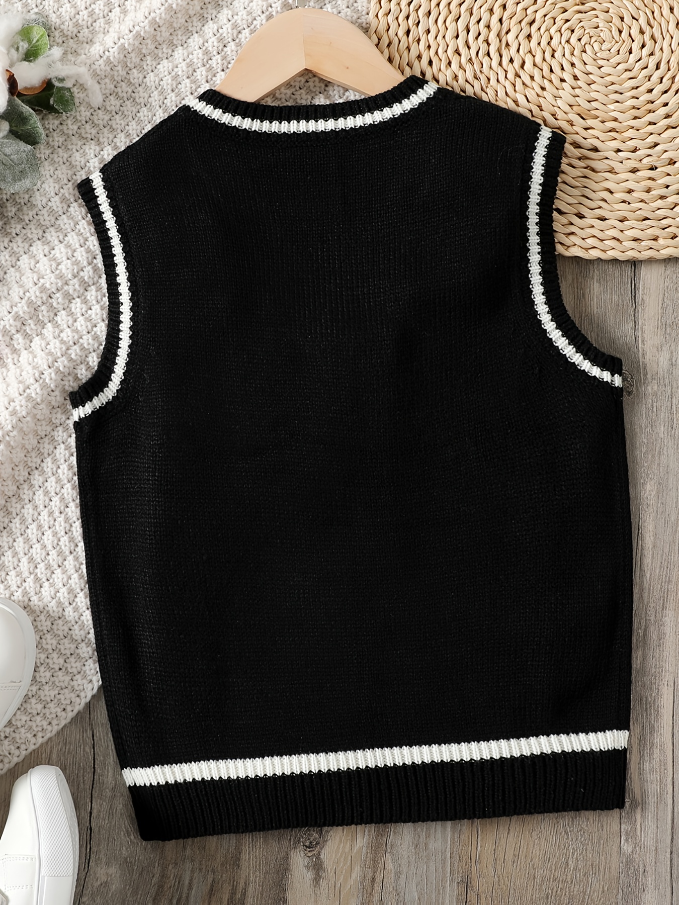 Boys black sweater discount vest