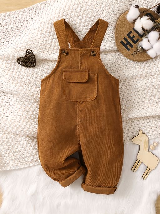 Autumn And Winter Baby Casual Fashionable Brown Overalls