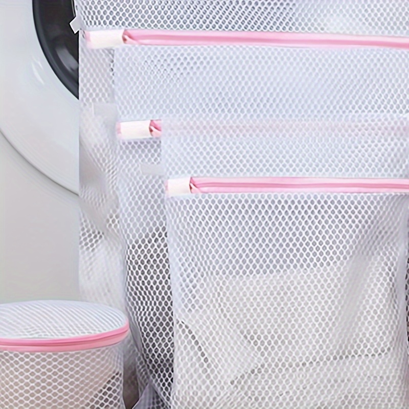 

4pcs Mesh Laundry Bags With Zippers - Wash Protector For , Underwear & Clothes, Rectangular Polyester Mesh Design, Machine Washable, Prevents Tangling & Damage, Laundry Room Accessories, Laundry Bags