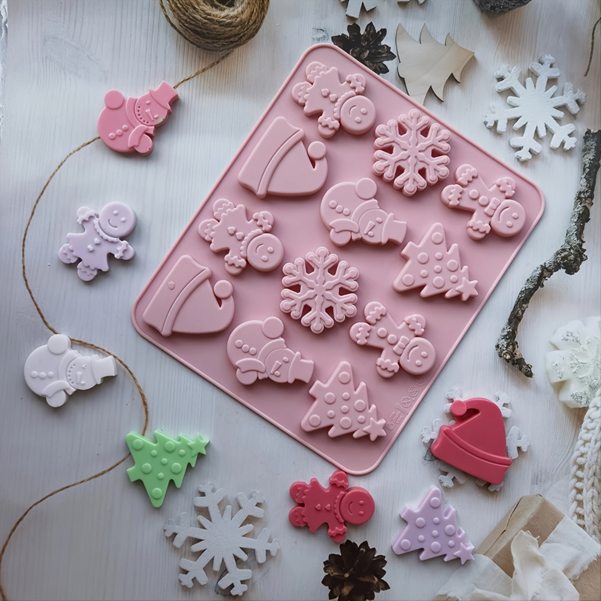 3d Christmas Silicone Fondant Chocolate Molds  Silicone Mold Pastry  Christmas - Baking Mold - Aliexpress