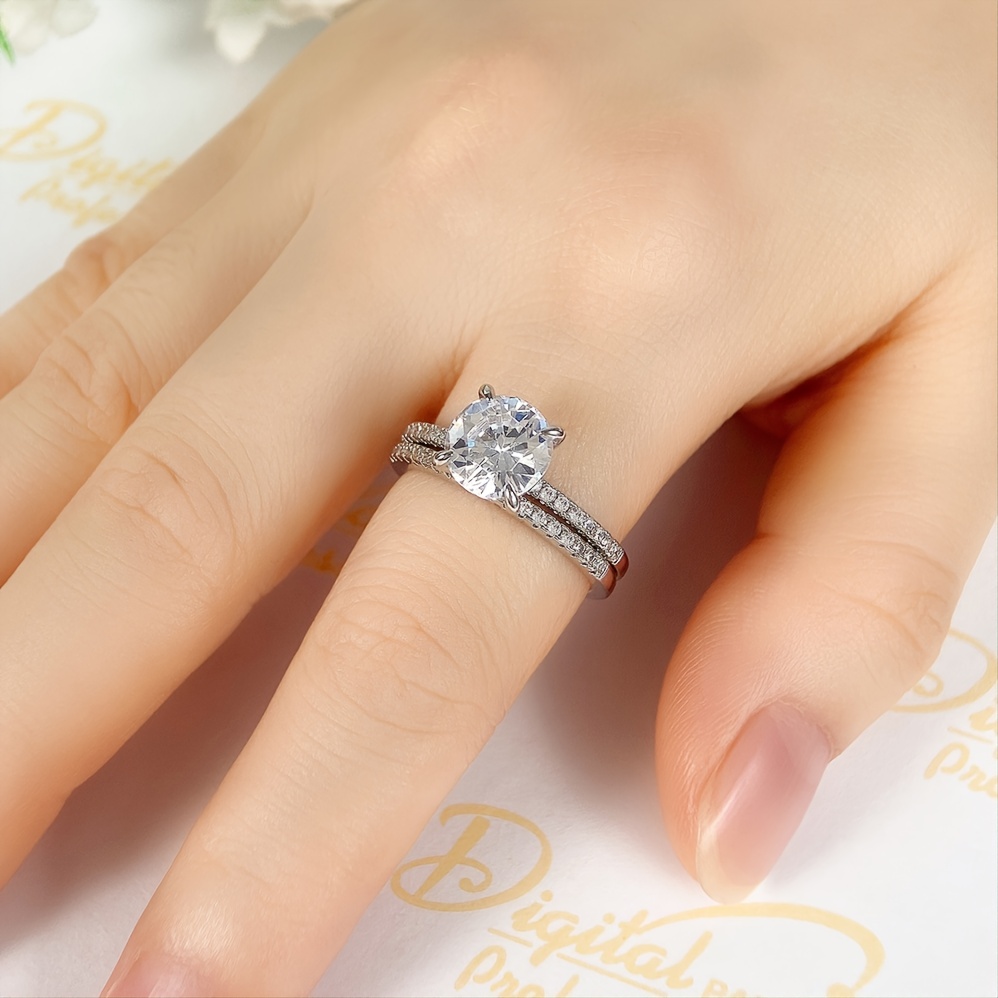 Bridal Wedding Rings Fashion Engagement Rings Women Plated - Temu