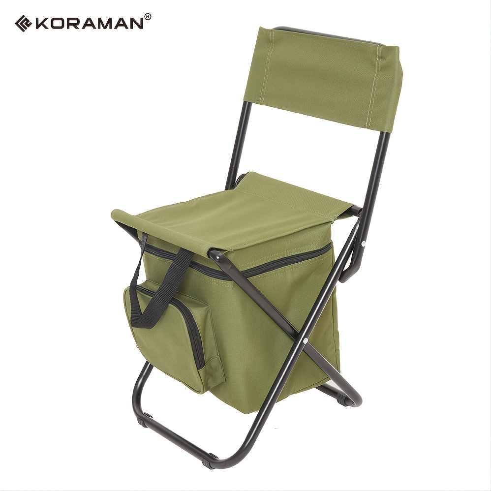 * Fishing Chair with Built-In Cooler Bag - Compact, Foldable Camping Stool  for Ultimate Comfort and Convenience