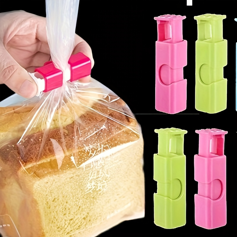 

5pcs Airtight Food Bag Clips - Moisture-proof & Sealing For Bread, Snacks, Milk Powder - Plastic Kitchen Organizers