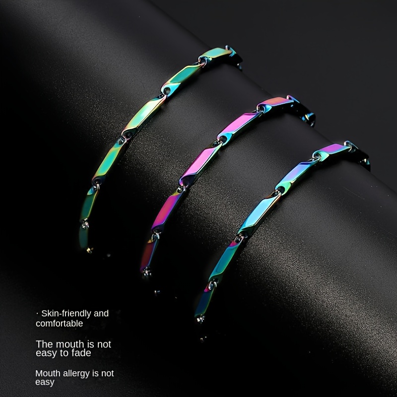Men's Titanium Steel Rainbow Bracelet, Unisex