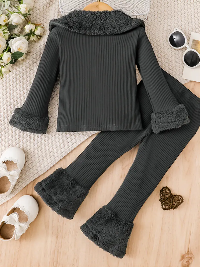 girls clothes set long sleeve tops pants set fall winter clothes details 6