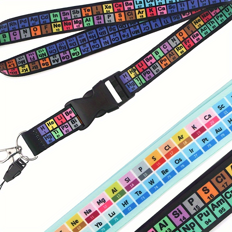 

Periodic Table Period Of Element Colored Neck Strap Lanyards For Keys Keychain Badge Holder Hang Rope Lariat Phone Detachable 1 Pc