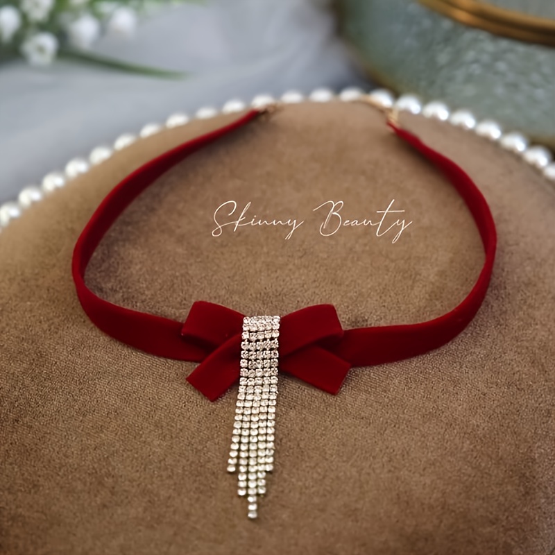 Red Velvet Bow Choker