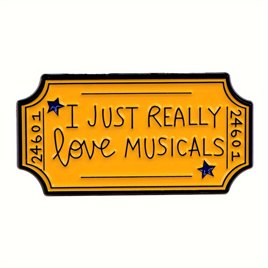 

Alloy Enamel Lapel Pin - "i Just Really Love Musicals" Brooch For Jackets And Backpacks, Decorative Badge Accessory For Theater Fans, And Stylish, 1pc