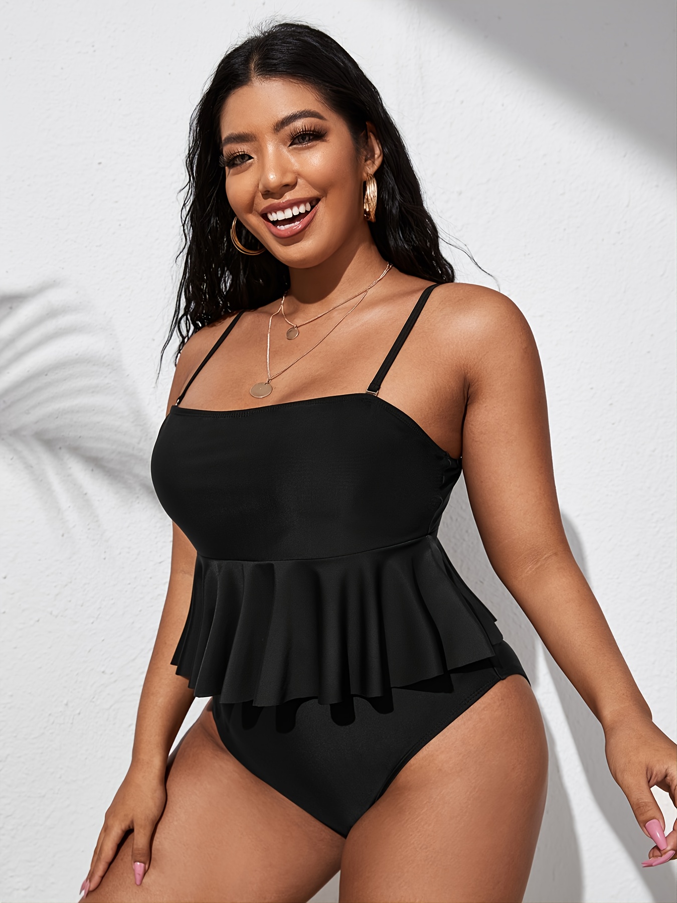 ruffle trim one piece