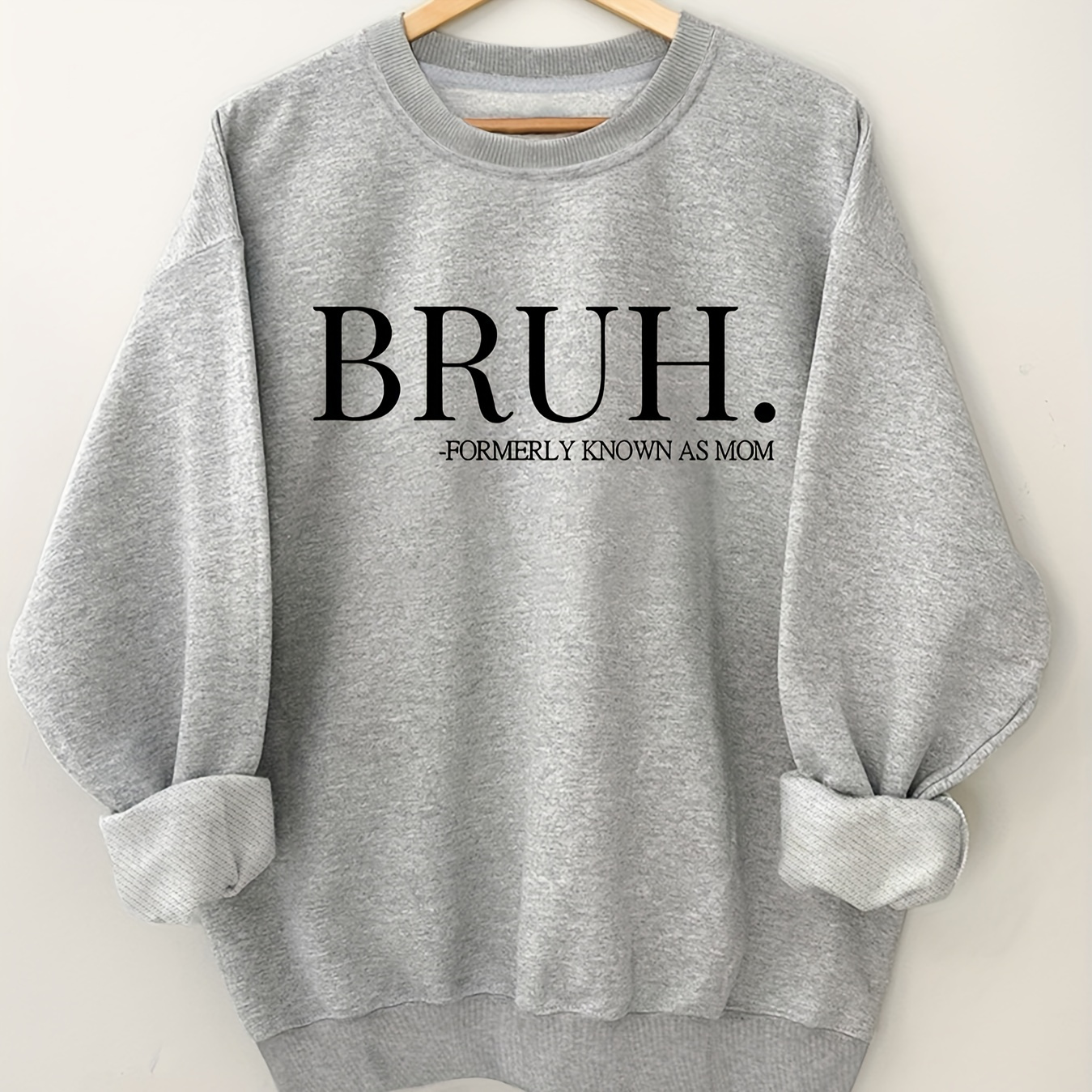 

Letter Print Sweatshirt, Crew Neck Casual Sweatshirt For Fall & Spring, Women's Clothing