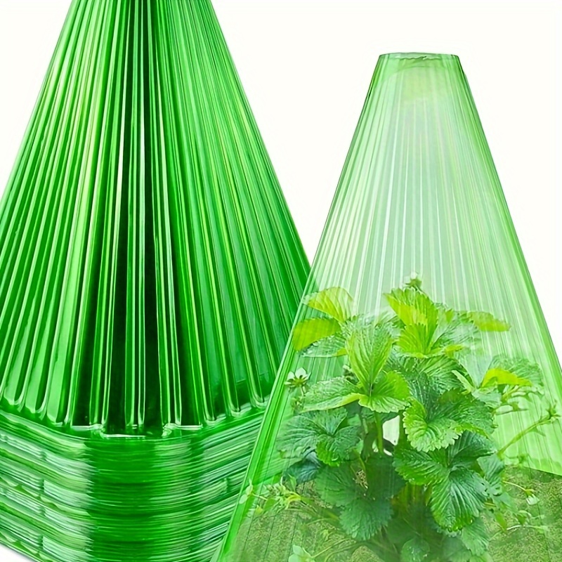 

10/20pcs, Green Plant Protection Cloches, 22cm/8.7 Inches High, Bird Frost Guard, Pest Deterrent, Windproof, Ideal For Gardening Lawn Care, Prevents Bird Damage