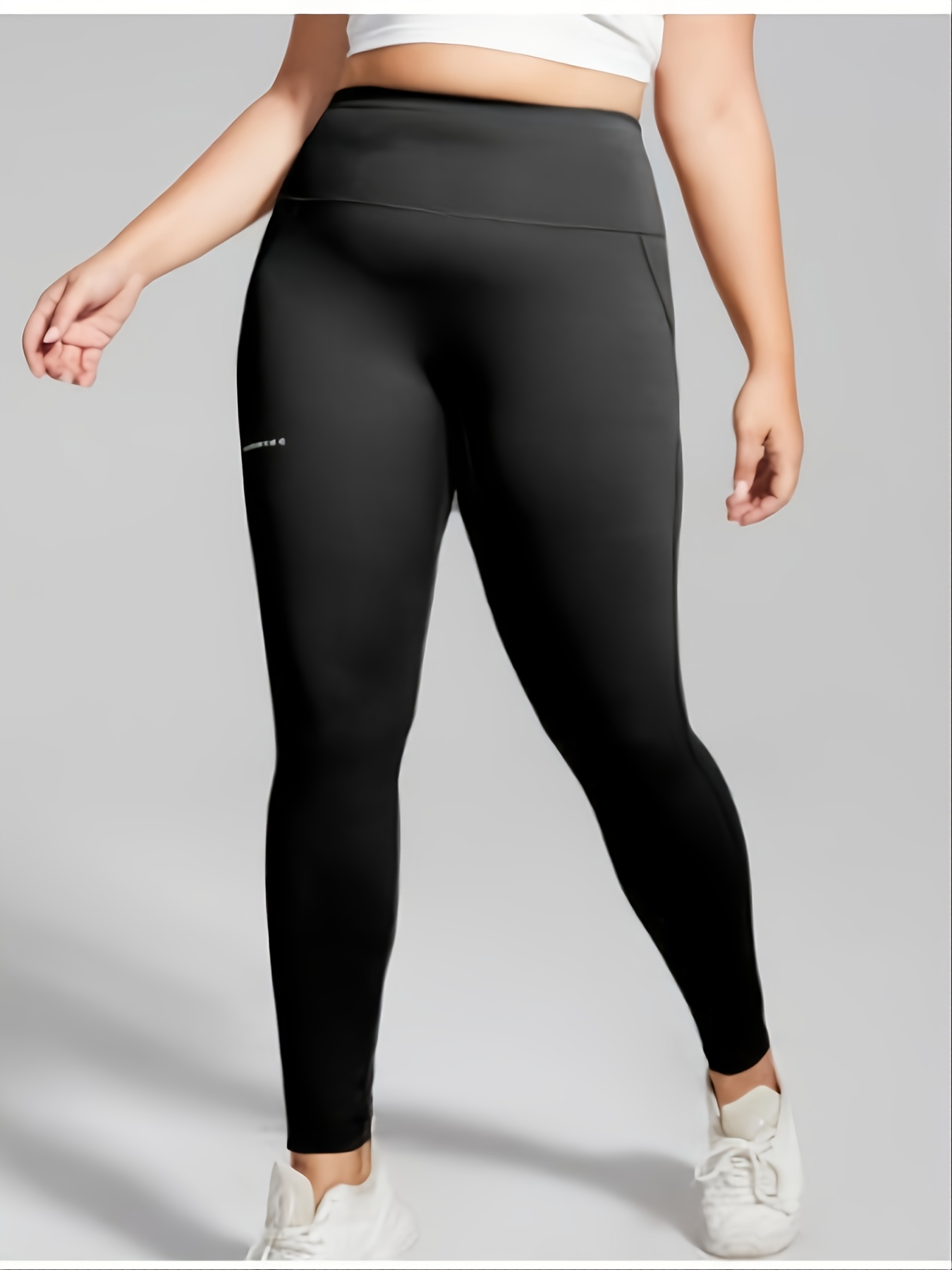 Skinny-fit leggings with oversize logo waistband