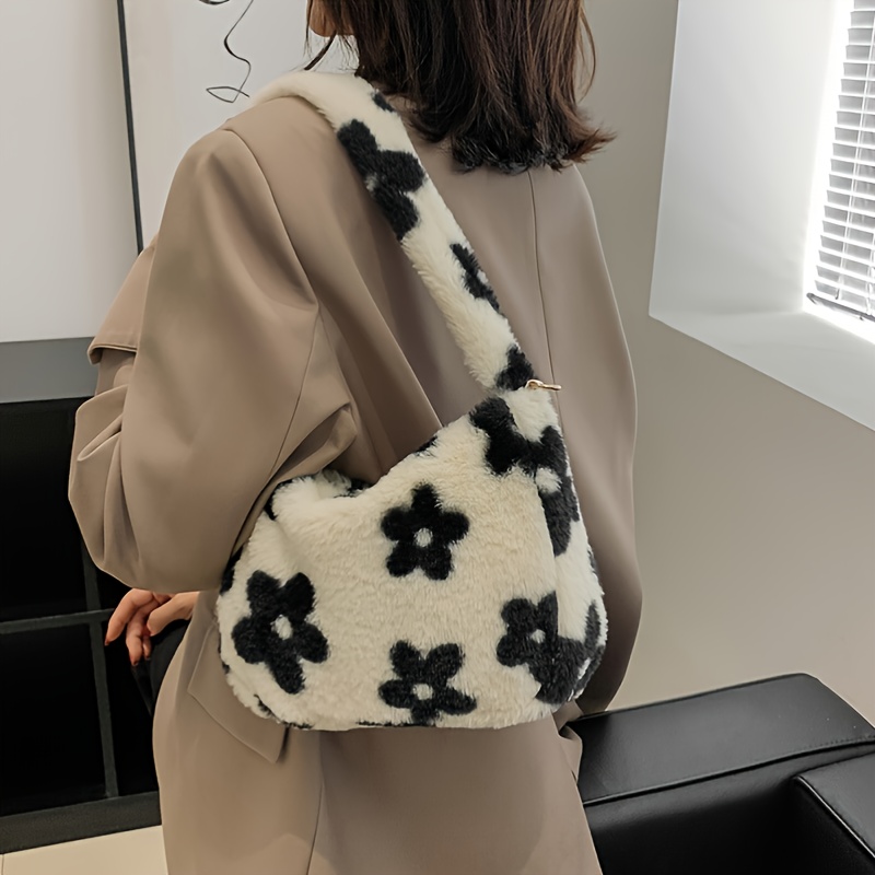 Fluffy Chain Shoulder Tote Bag