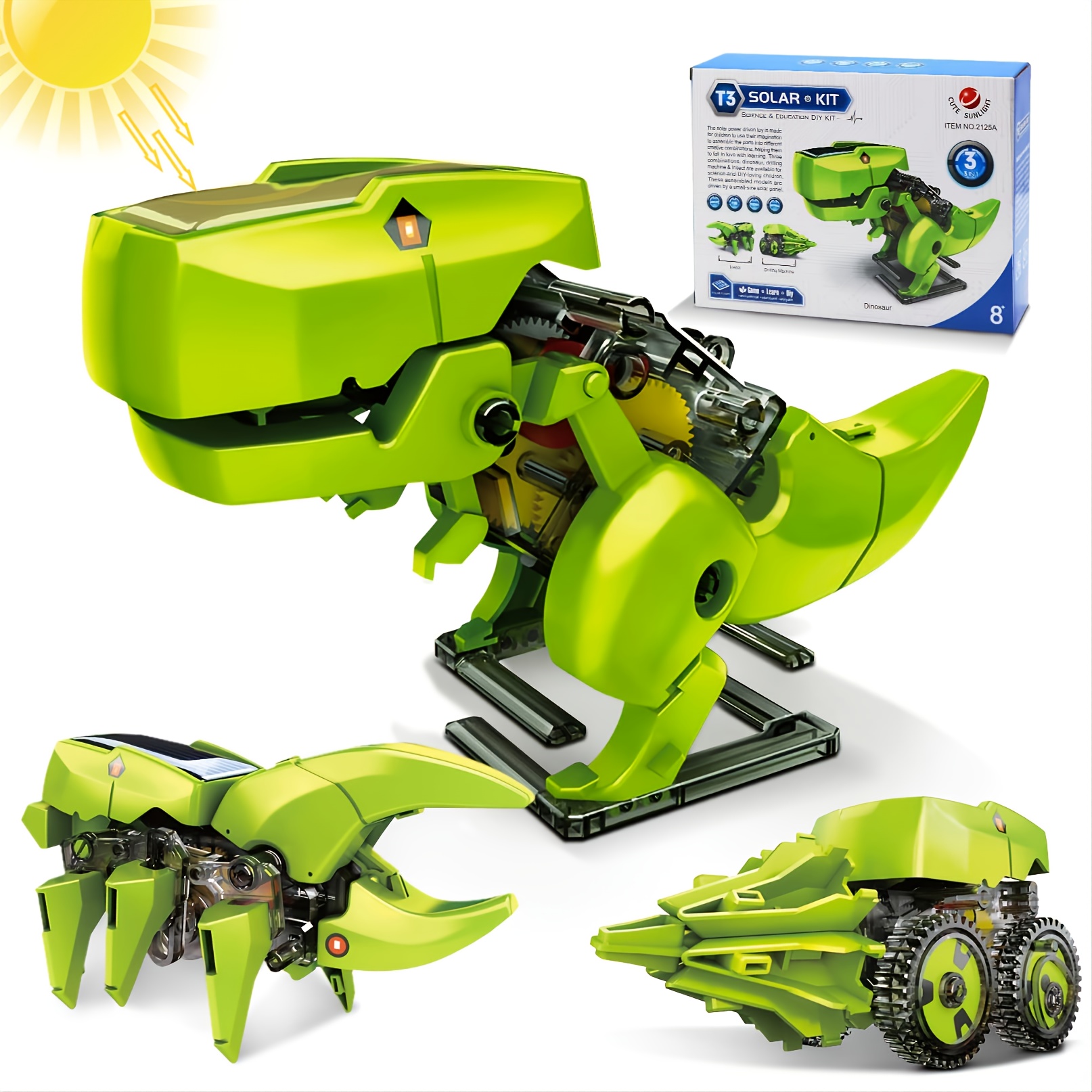 3in1 Solar Robot Toys Science Kits Age 8-12 STEM Learning Gifts Toy Boys