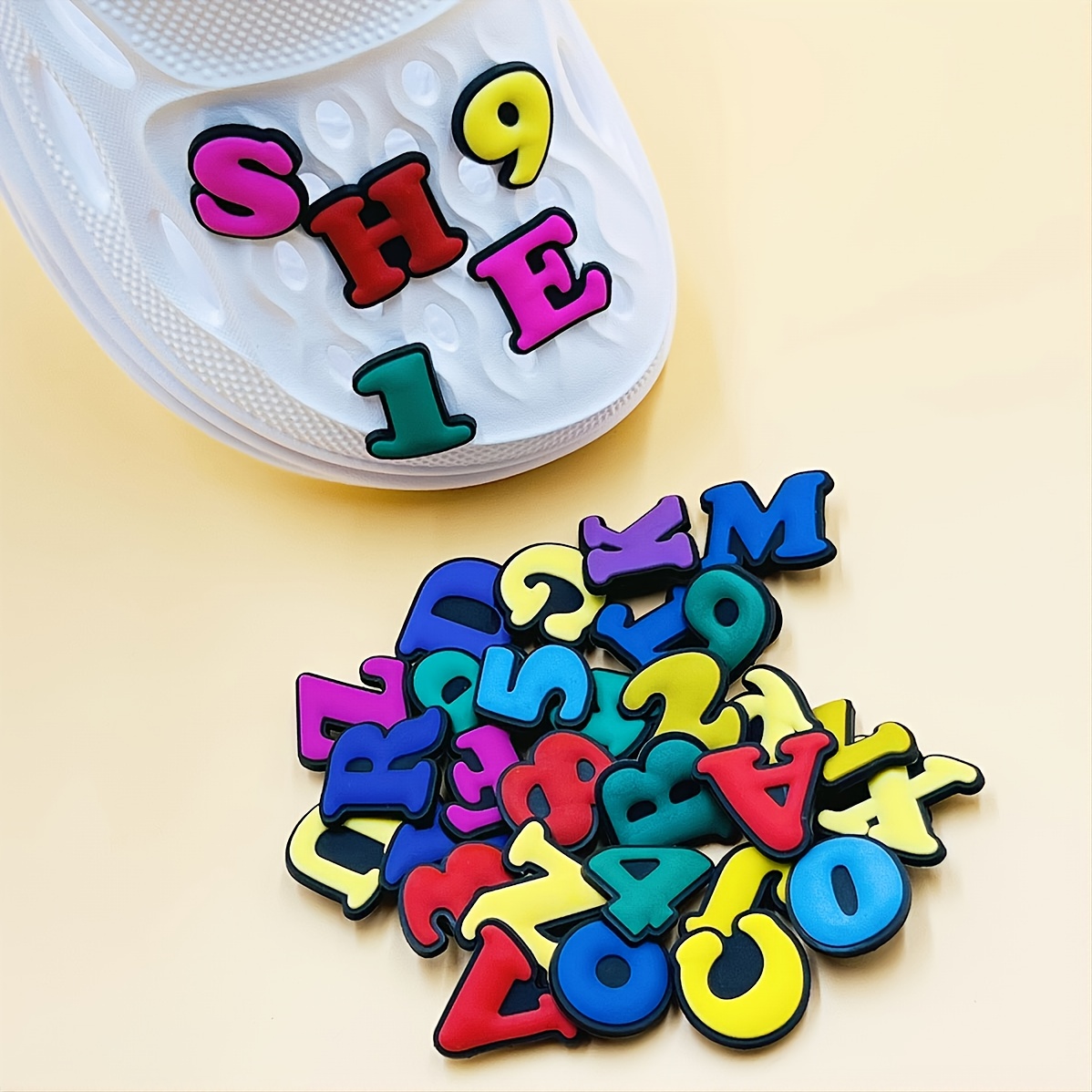  Sports Letters Numbers Charms for Clog Shoe Decoration