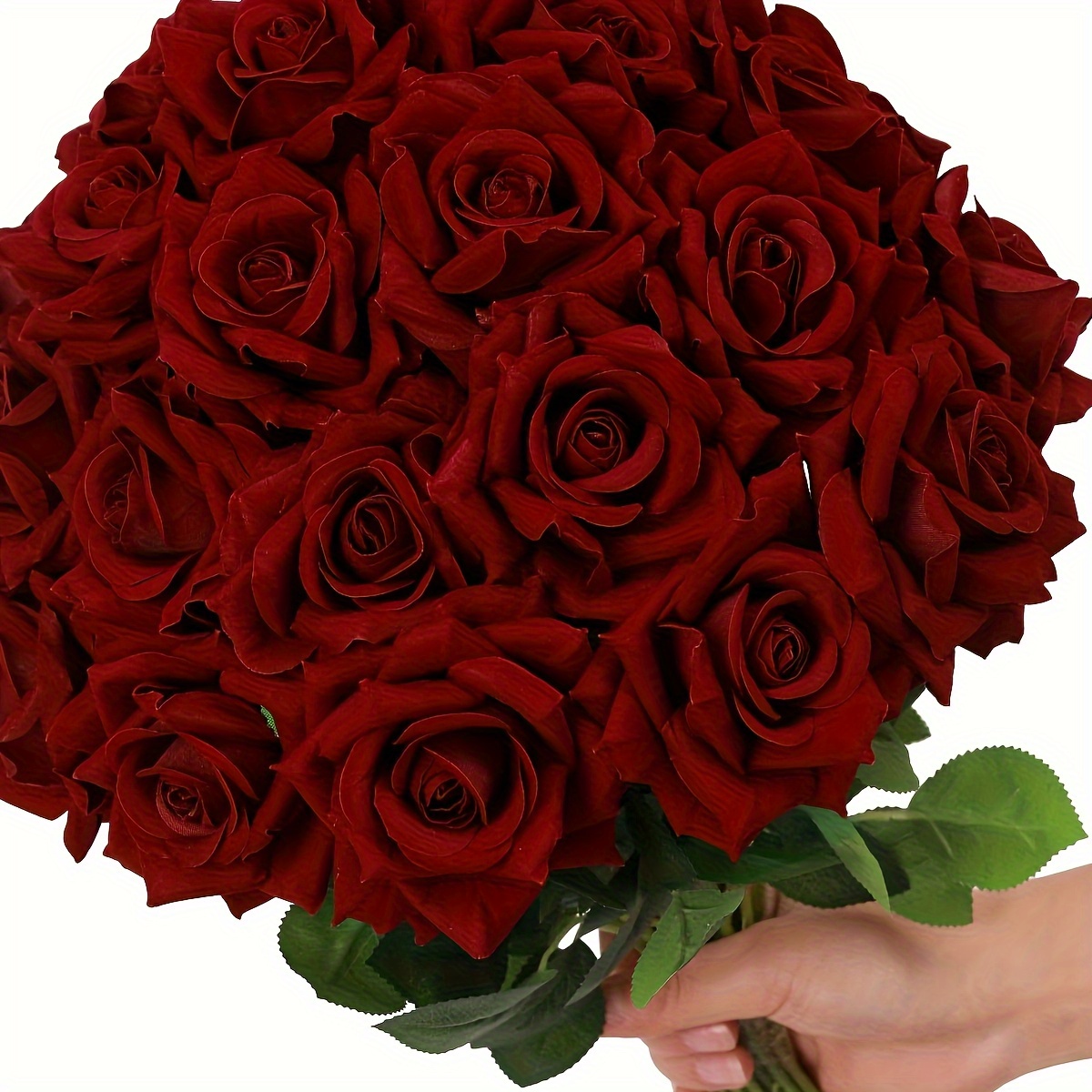 

15 Pcs Fake Red Roses With Stems - Perfect For Home, Wedding, Hotel, Office Decorations - Suitable For Valentine's Day, Proposals, And Wedding Room Aesthetics