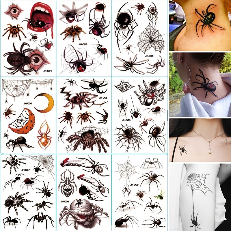 2022 New Punk Halloween Tattoo Stickers Funny Scary Spider Eyes Print  Stickers For Party | Shop Now For Limited-time Deals | Temu
