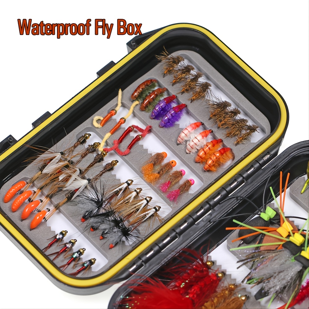 Waterproof Fly Box with an Assortment of Dry Flies for Trout Fly Fishing