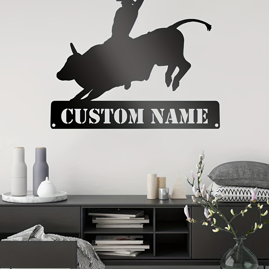 

Customizable Bull Riding Metal - Personalized Name, Modern Indoor/outdoor Decor , Art , Home Decoration