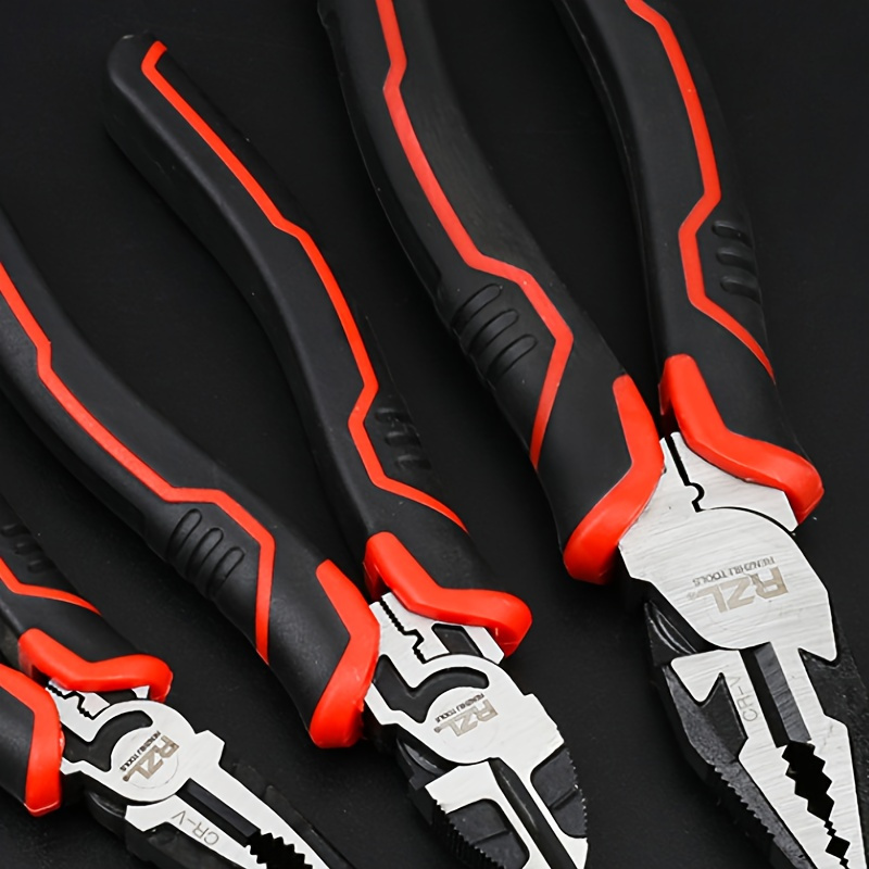 

3pcs Steel Pliers Set - , Multi-functional Electrician's Tools With & Needle Nose Pliers, Wire Stripping & Screw Twisting Capabilities, Metal Material