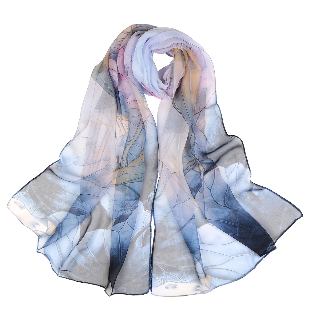 Écharpe Fine Femme Lotus Légère - Multifonction, Protection Solaire, 160x50 Cm, Soie, Pour Extérieur/Intérieur, Cadeau Élégant - 8
