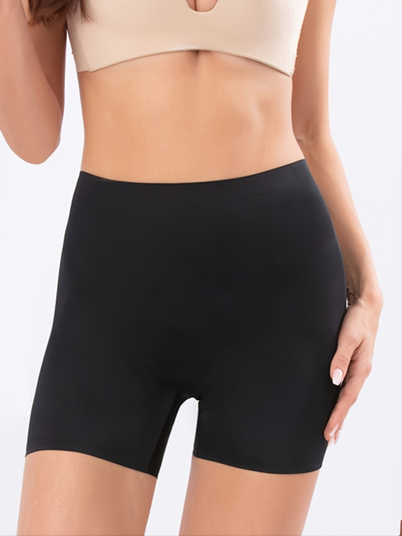 Slip Shorts Shapewear For Under Dresses Women Seamless Boyshorts Panties  Anti Chafing Underwear Shorts Waist Trainer Body Shaper Black