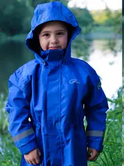 boys blue waterproof hooded overalls perfect for outdoor activities with durable long lasting material kids raincoat details 7