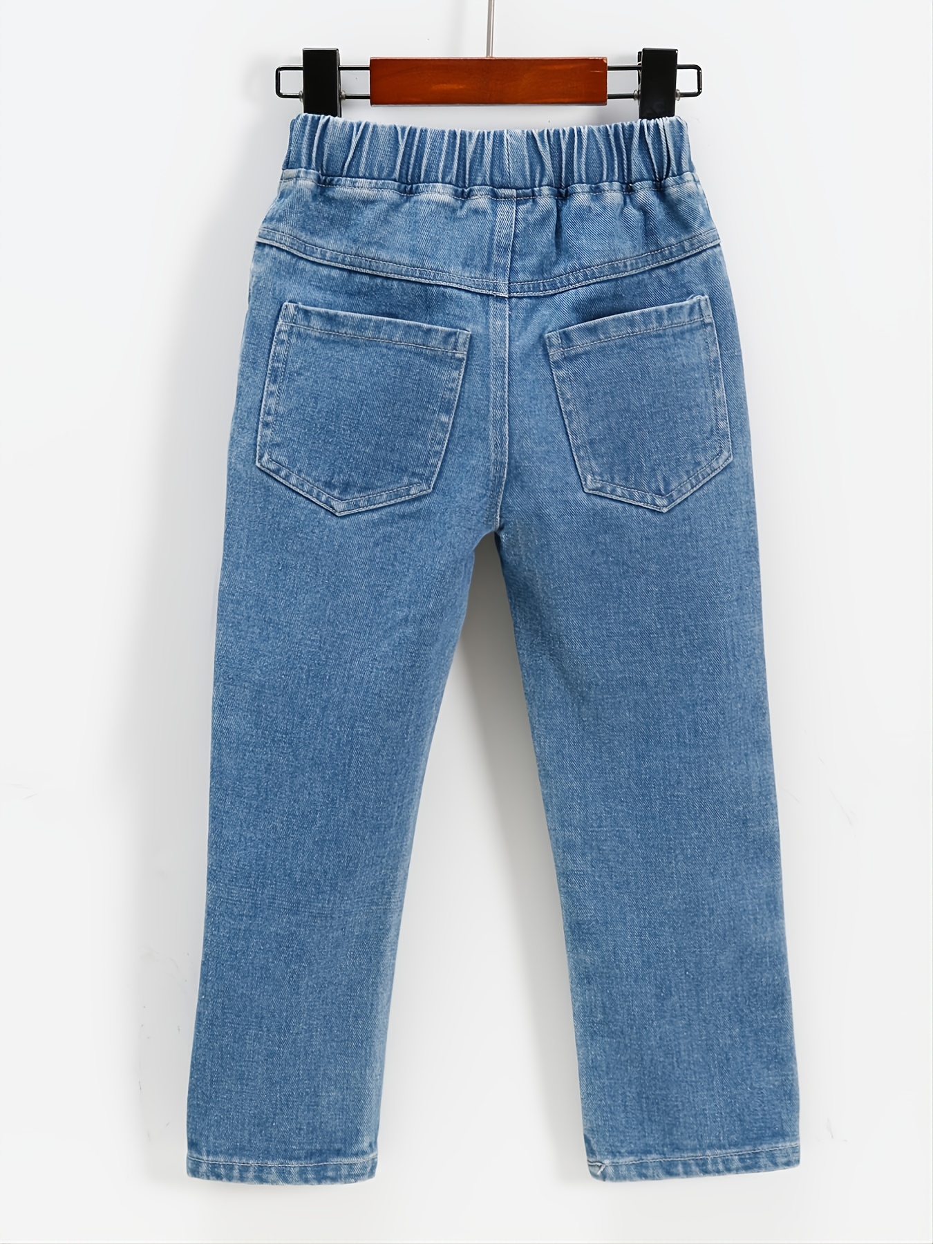 Boys Cuffed Jeans Casual Letter Graphic Denim Slim Fit Pants - Temu