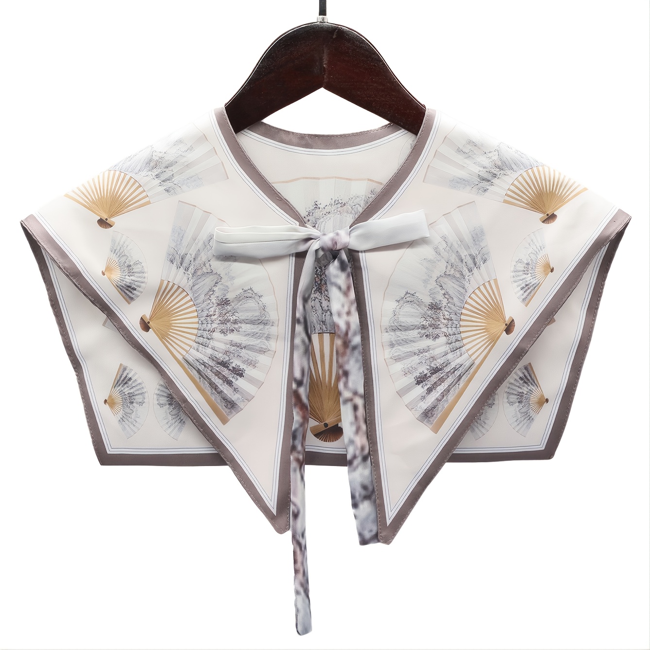 Landscape Folding Fan Ink Painting Shawl Print