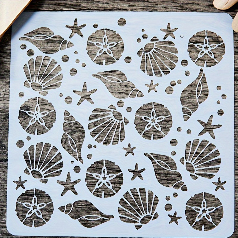 

2024 New Arrivals: Creative Conch, Starfish, And Shells Stencils - Reusable Design For Diy Scrapbooking, Painting, And Decorative Paper Crafts