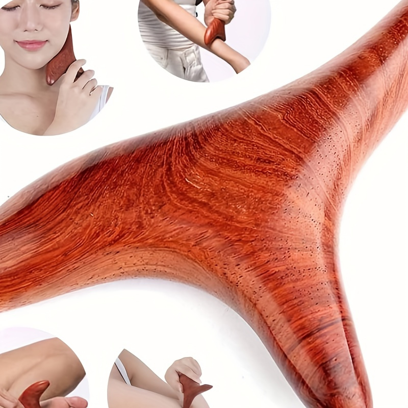 

1pc Wooden Trigger Point Massage Gua Sha Tools, Professional Lymphatic Drainage Tools, Wood Massage Tools For The Back, Legs, Hands, And Face
