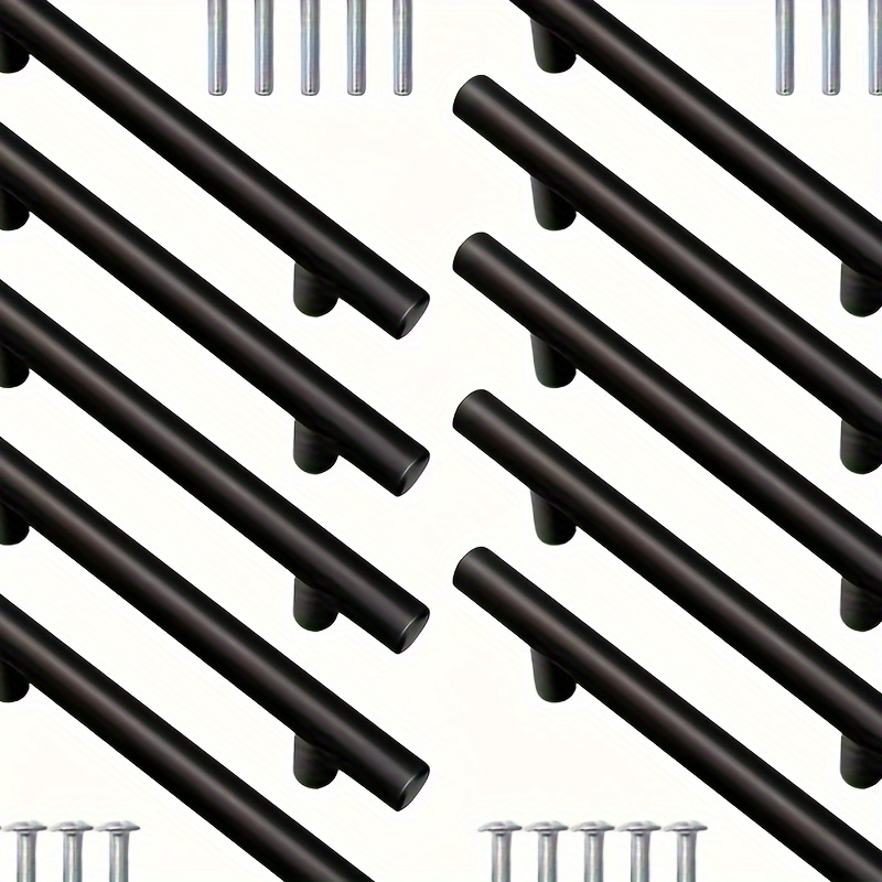 

10-piece Matte Black T-handle Drawer Pulls - Rust-resistant Aluminum Alloy, Easy Install For Cabinets & Drawers