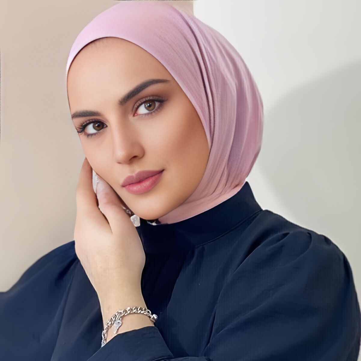 Solid Color Elastic Jersey Instant Hijab Tie Back Button - Temu New Zealand