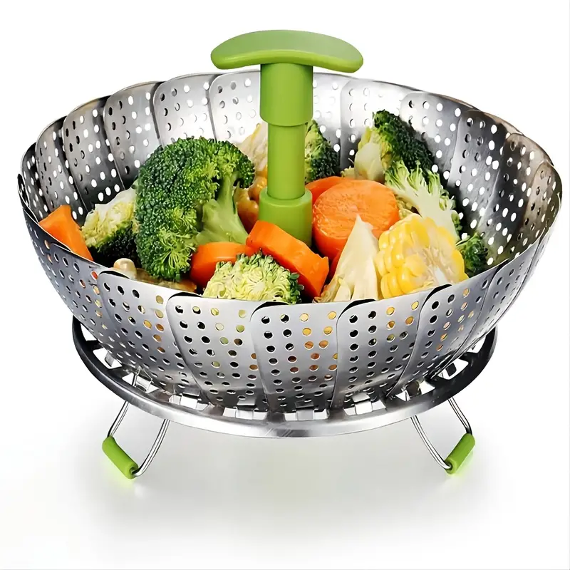 Collapsible Stainless Steel Food Steamer Basket For - Temu