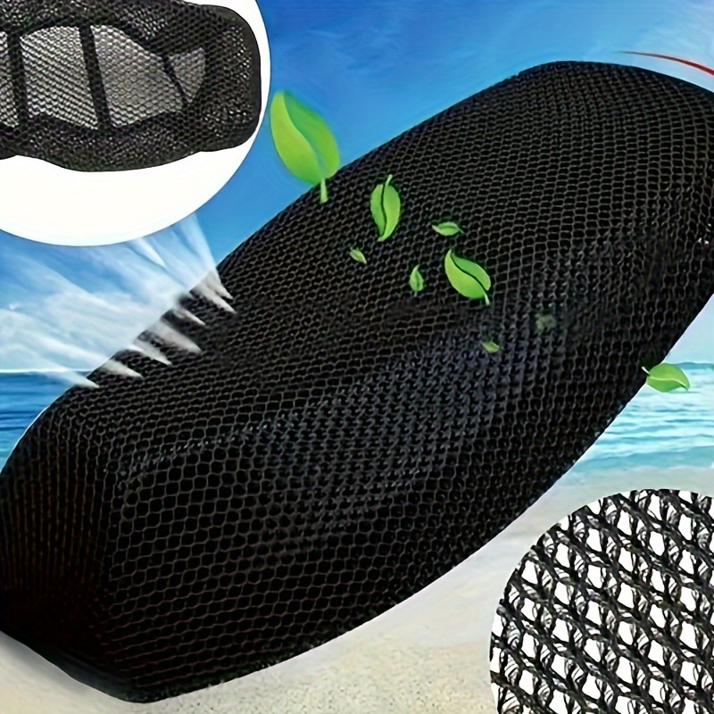 TEMU Premium Motorcycle Seat Cushion - Durable Pc Material, Non-slip 3d Mesh Design For Enhanced Comfort & Protection