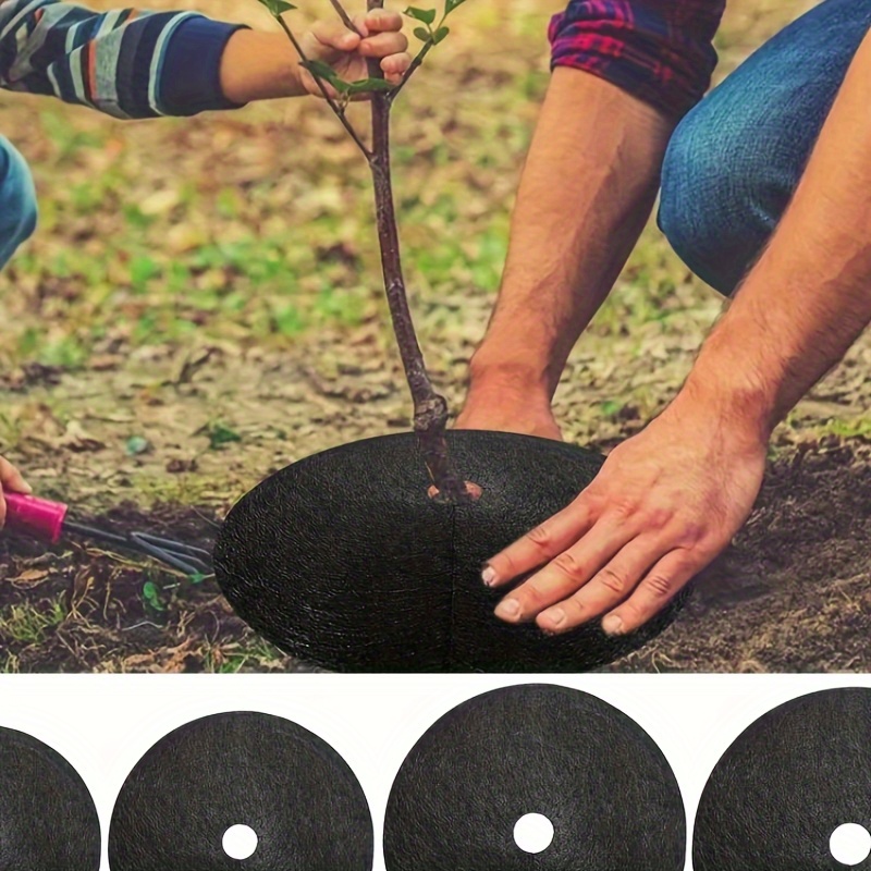 

10pcs, Tree Protection Mats Ecological Control Cloth Mulch Ring Round Barrier Plant Cover For Indoor Outdoor Gardens