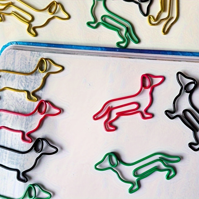 

10//40pcs Dachshund-shaped Paper Clips, Office Supplies Dog Paper Clips Items