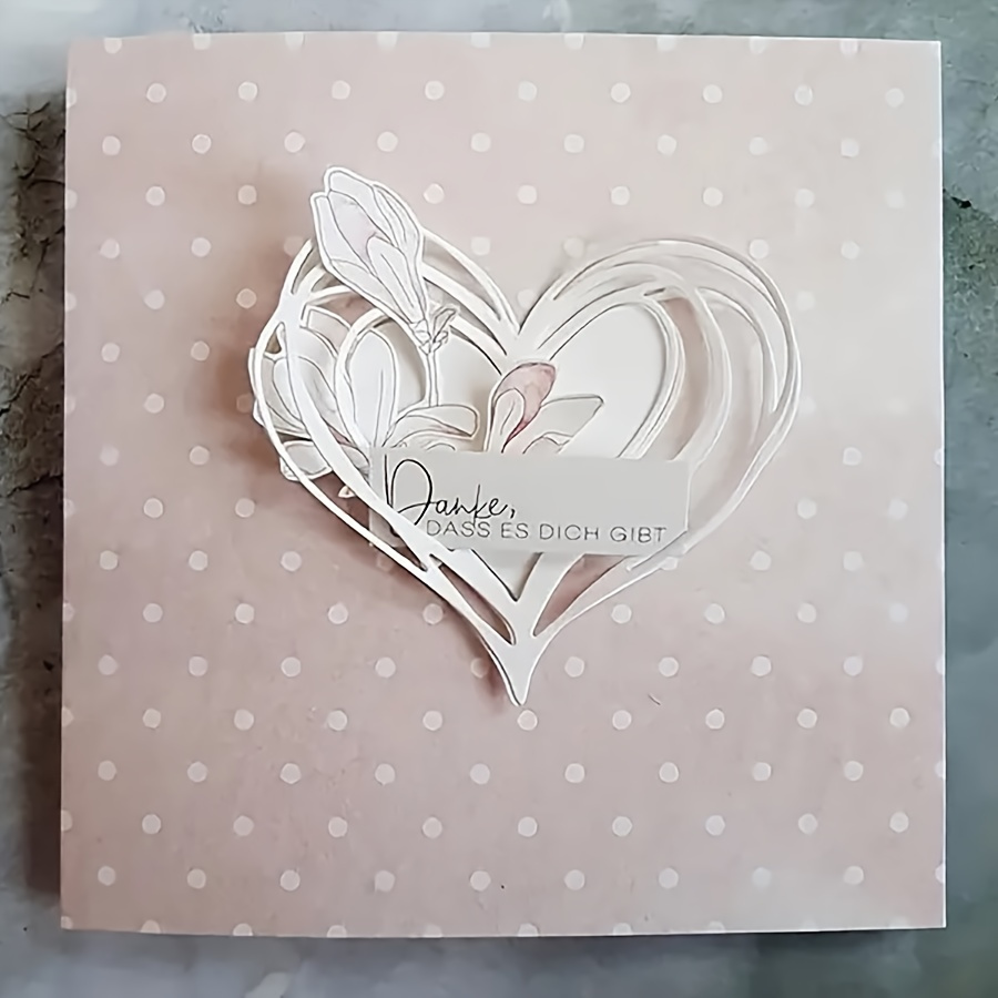 

1pc Heart-shaped Metal Cutting Die Is Used To Make Greeting Card Decorations, Diy Scrapbook Albums, And Cards