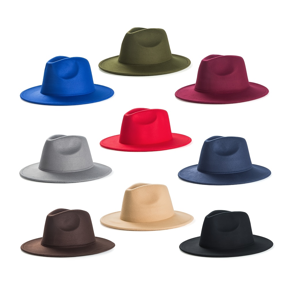 Vintage Tweed Wide Brim Felt Fedora Hat For Men Mens Accessories