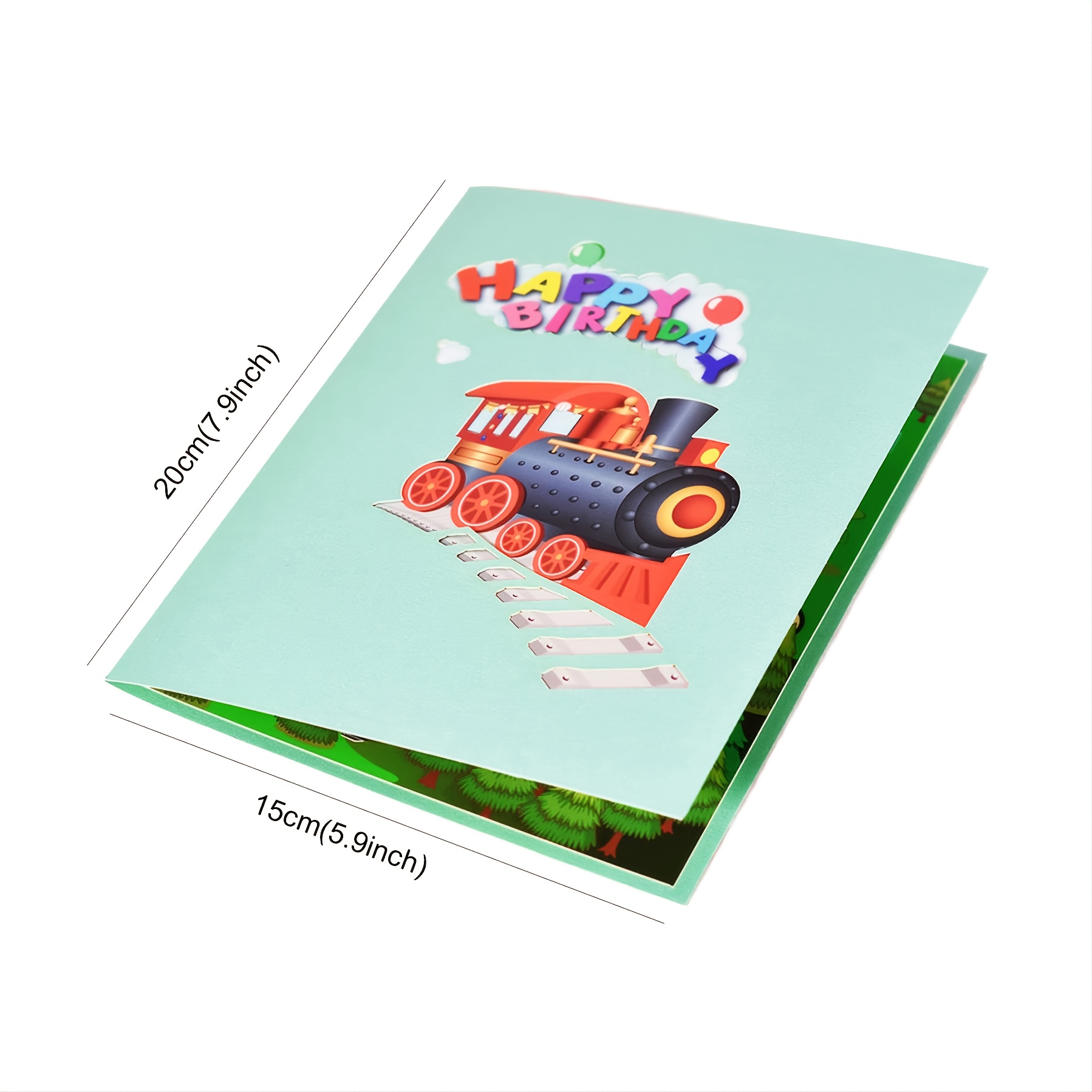 Pop Happy Birthday Card 3d Train Postcards - Temu