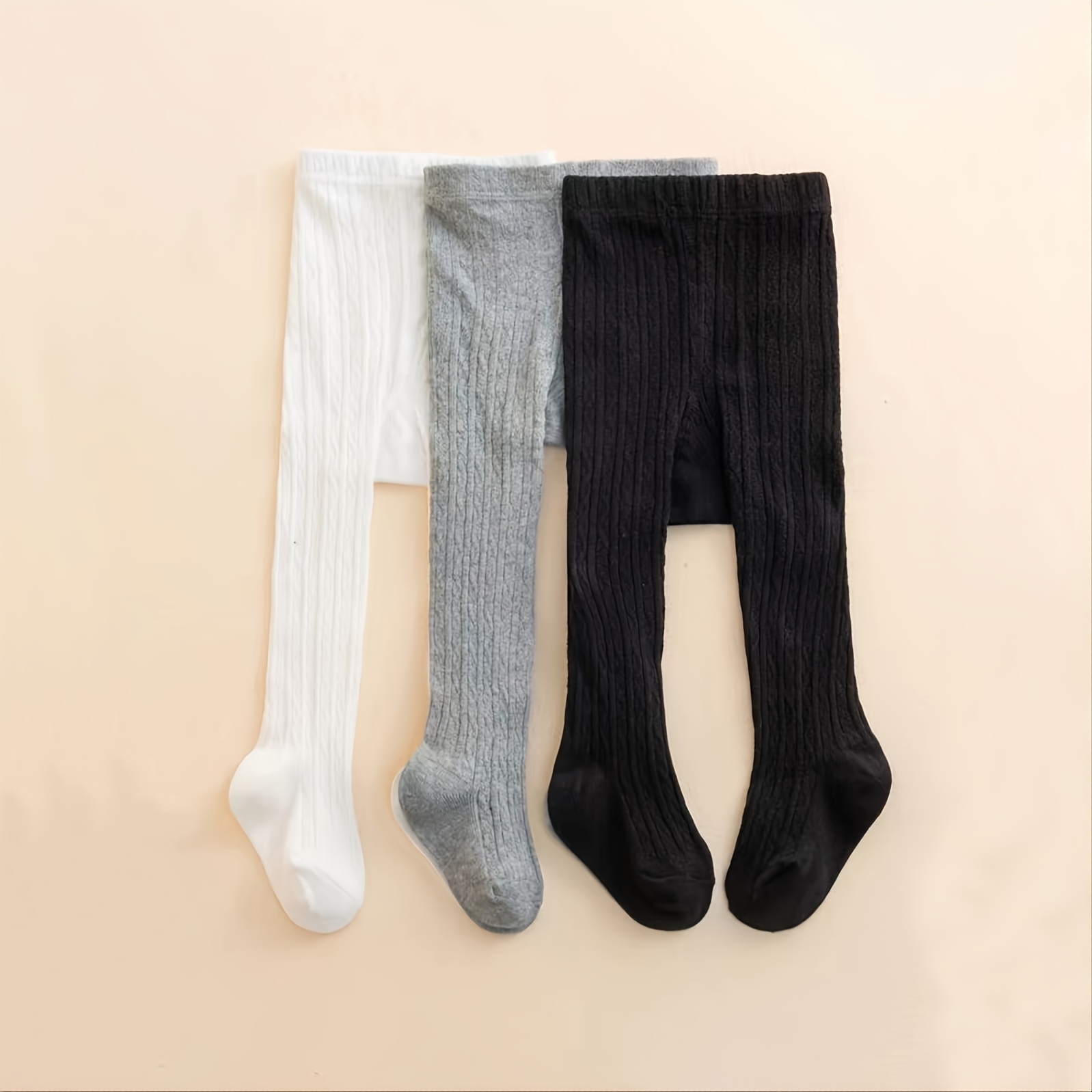 Baby Girls Thick Knit Leggings Socks Warm Softness Cotton - Temu