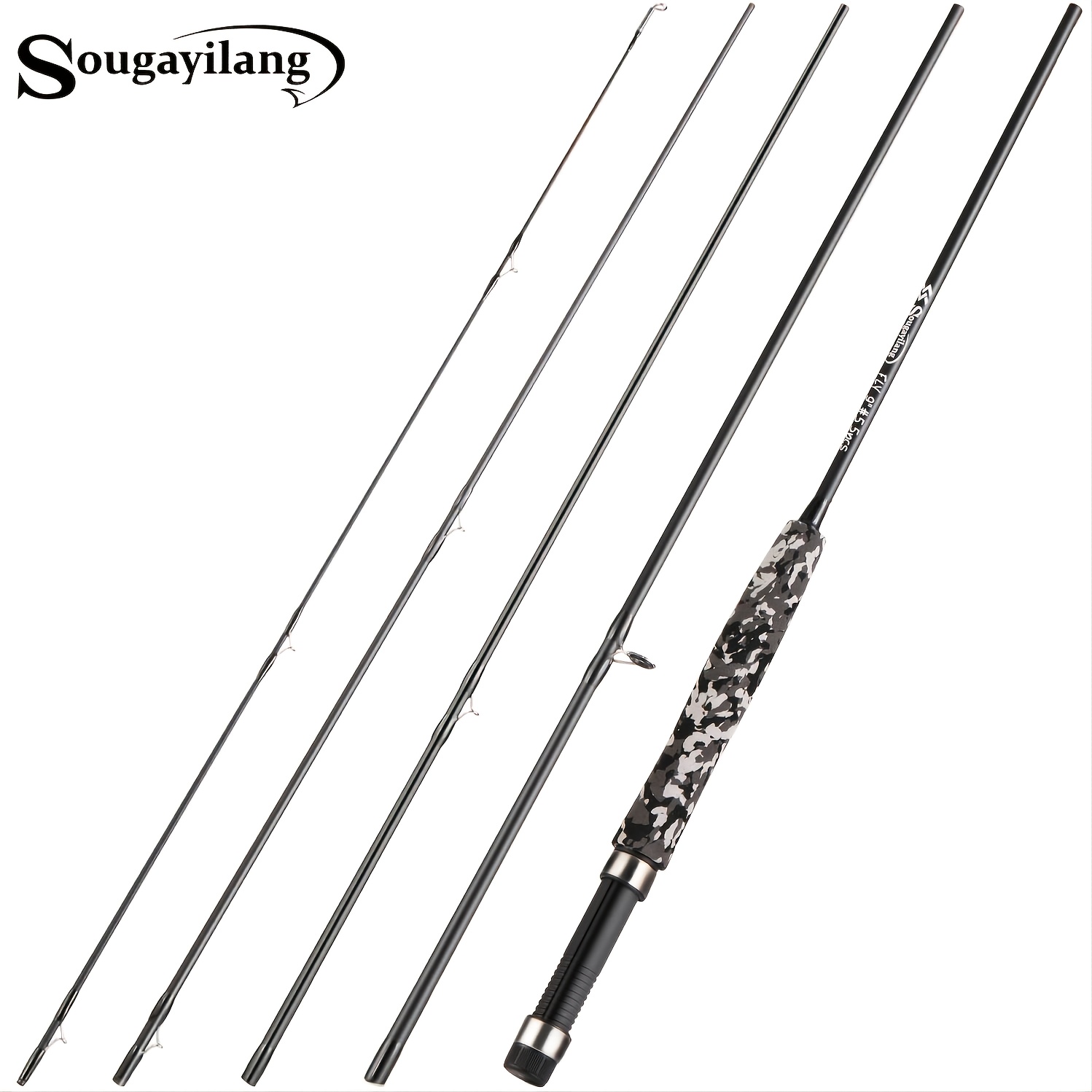 Sougayilang Fly Fishing Rods and Reels 5-sections Carbon Rod 5/6 Reels for  Trout Perch Fishing Suitable for Leisure Fishing
