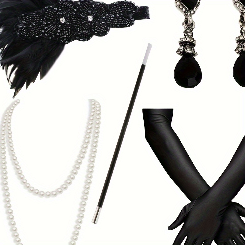 

Pesenar Women's 1920s Set, Polyester, , Necklace, , Gloves, Accessories