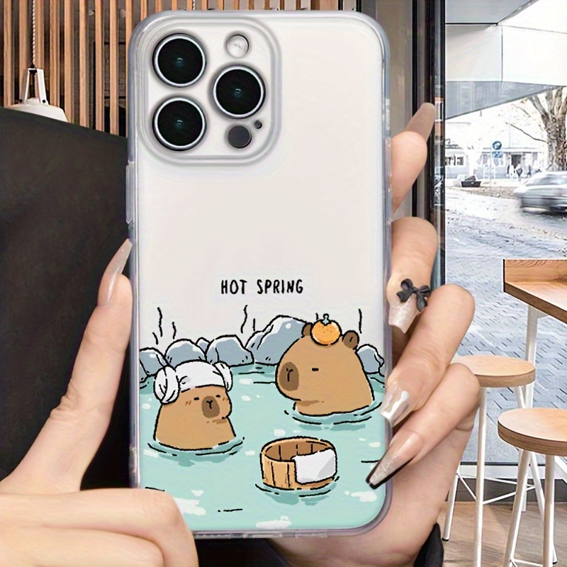 

Cute Capybara Clear Phone Case For 15 14 11 Pro Max 15ultra 12mini Xr Xs X Xsmax 7 8 6 6s Plus Se2020/2022 Transparent Shock-proof Fall-proof Protection Cover Shell