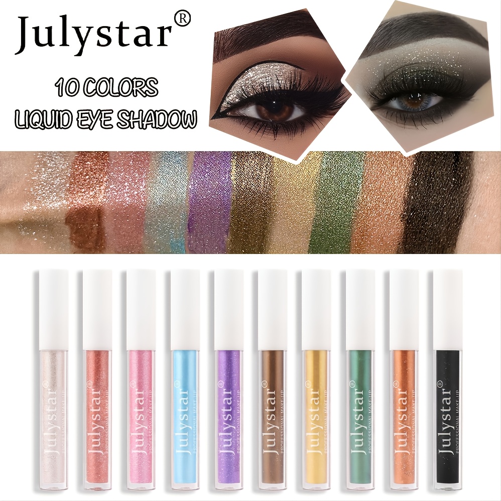 10 Colors Liquid Glitter Eyeshadow Set, Metallic Glitter Shimmer